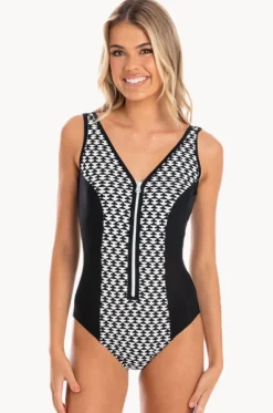 Odesssa Zip V Neck One Piece