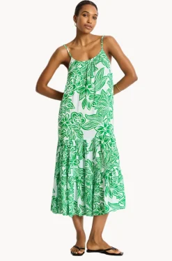 Palmera Resort Tiered Midi Sundress