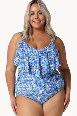 Pansy Long Frill V Neck One Piece