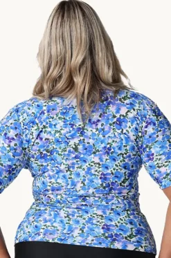 Pansy Short Sleeve Zip Suntop