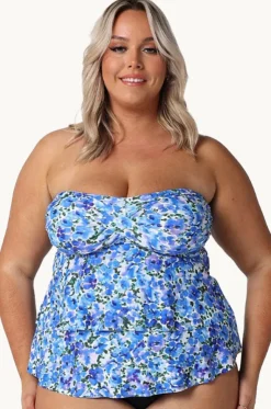 Pansy Tiered Bandeau Tankini Separate