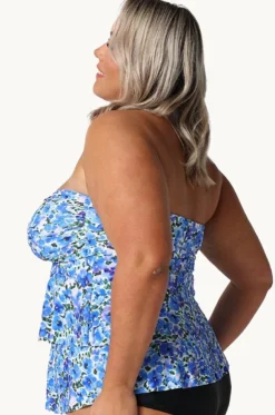 Pansy Tiered Bandeau Tankini Separate