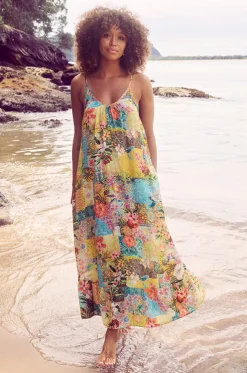 Papaya Scoop Maxi Dress