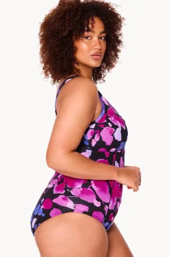 Paper Flowers Zip Front One Piece