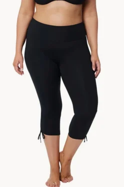 Plain Capri Tie Side Swim Pant