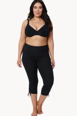 Plain Capri Tie Side Swim Pant