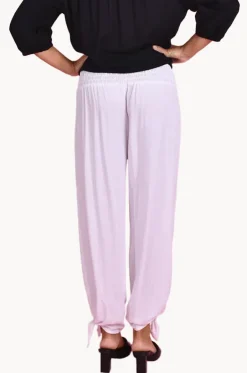 Plain Long Rouched Tie Pants
