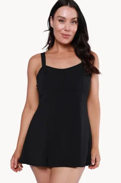Plain Panelled Swim Dress +