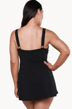 Plain Panelled Swim Dress +