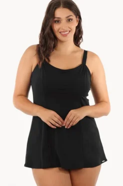 Plain Panelled Swim Dress +