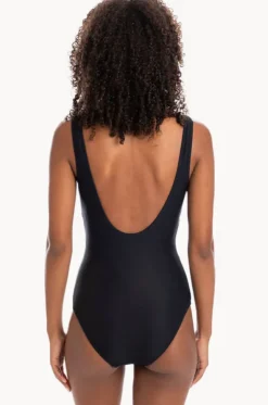 Plain Textured Round Neck One Piece