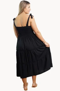 Plain Tie Up Smock Dress