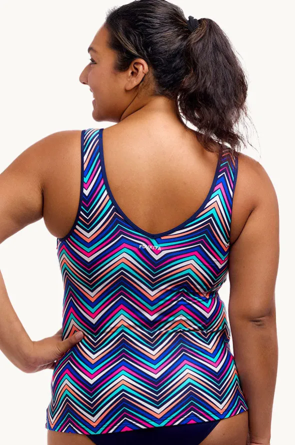 Point Out DD/E Cup Zip Front Tankini Separate