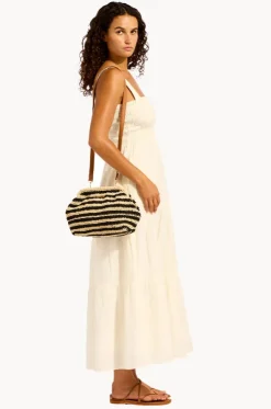 Raffia Stripe Pouch Bag
