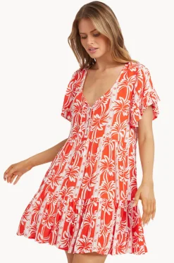 Row Of Palms Tiered Dress
