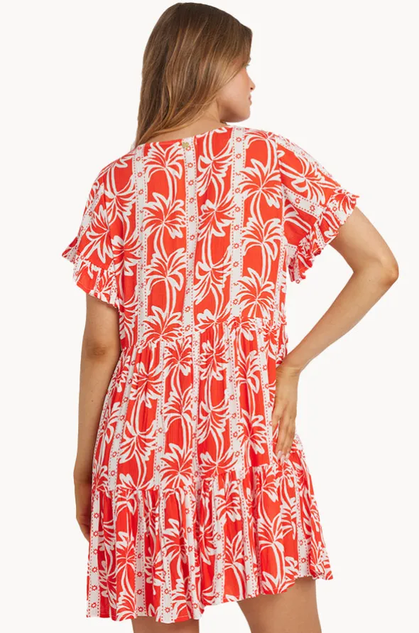 Row Of Palms Tiered Dress