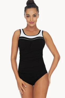 Ruched Scoop Neck One Piece
