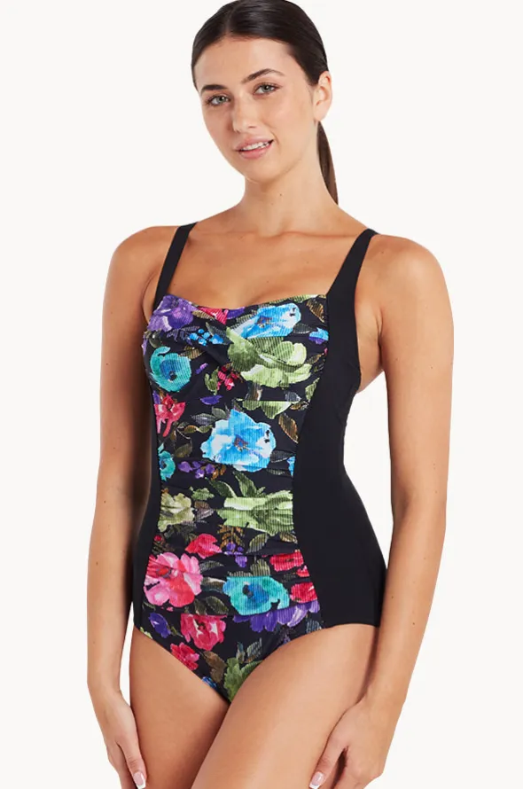 Sea Velvet Ruched Front One Piece
