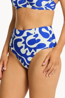 Seascape Panelled High Waist Pant