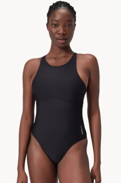 Solid High Neck One Piece