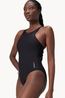 Solid High Neck One Piece