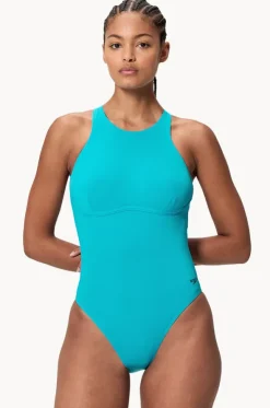 Solid Racerback Zip One Piece