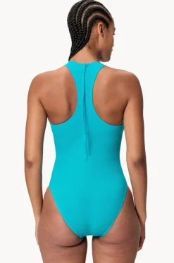Solid Racerback Zip One Piece