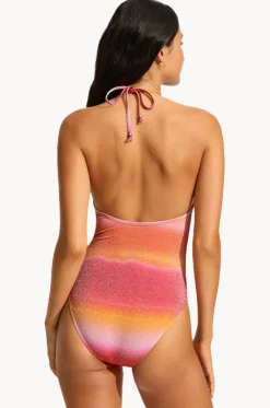 Spectrum Drawstring V Neck One Piece