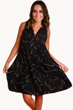 Swirl Lombok Pleat Dress