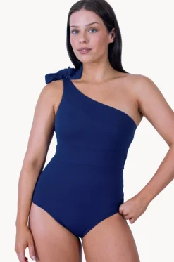 Textured Classic One Shoulder One Piece
