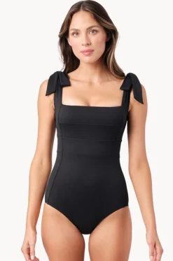 Textured Classic Square Neck One Piece
