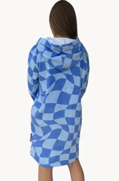 Tidal Checker Hooded Towelling Robe M/L