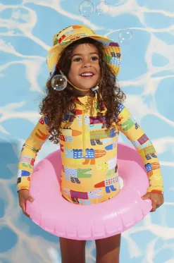 Toddler Girls Chomp Chomp Long Sleeve Sunsuit
