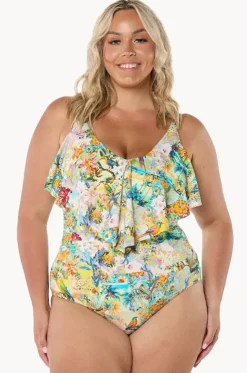 Tropicana Frill V Neck One Piece