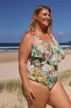 Tropicana Frill V Neck One Piece