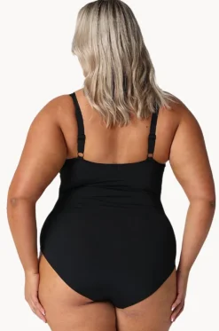 Twist Front High Neck One Piece