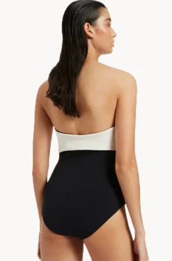 Versa Rib Cut Out Bandeau One Piece