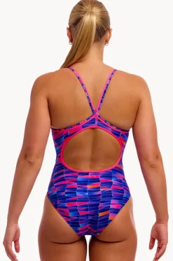Warped Waves Diamond Back One Piece