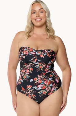Wild Berries Twist Front Bandeau One Piece