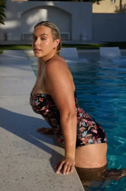 Wild Berries Twist Front Bandeau One Piece