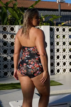 Wild Berries Twist Front Bandeau One Piece