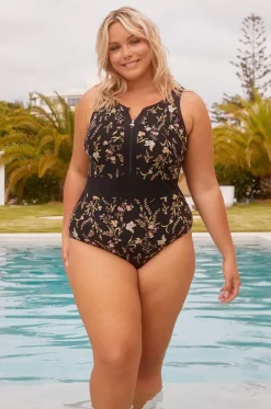 Wildflowers Zip High Neck One Piece